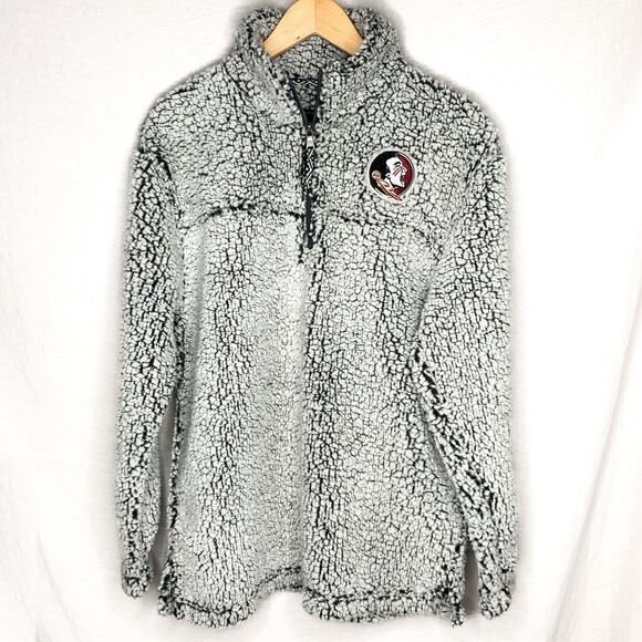 FSU SEMINOLES Unisex Sherpa Quarter-Zip Jacket Florida state University Logo - Picture 1 of 9